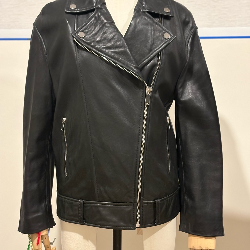 Zara Black Leather Biker Jacket